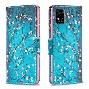 For ZTE Blade  A31 Colored Drawing Pattern Leather Phone Case(Plum Blossom)