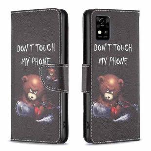 For ZTE Blade  A31 Colored Drawing Pattern Leather Phone Case(Bear)