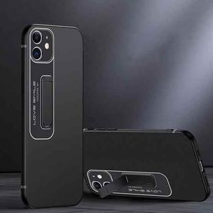 For iPhone 11 Frosted Holder Phone Case (Matte Black)