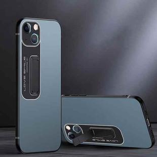 For iPhone 13 Frosted Holder Phone Case(Sea Blue Grey)