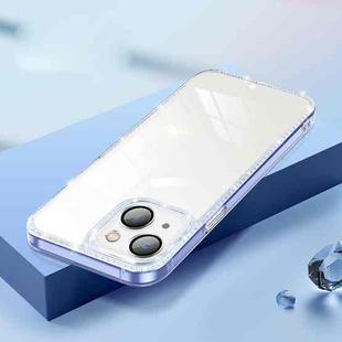 Diamond Lens Protector Glass Phone Case For iPhone 13(Transparent Blue)