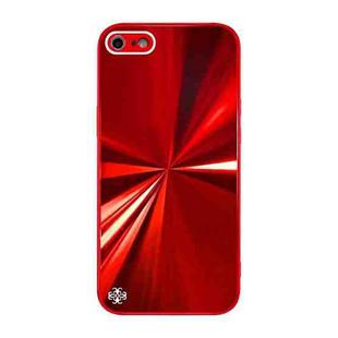 For iPhone SE 2022 / SE 2020 / 8 / 7 CD Texture TPU + Tempered Glass Phone Case(Red)