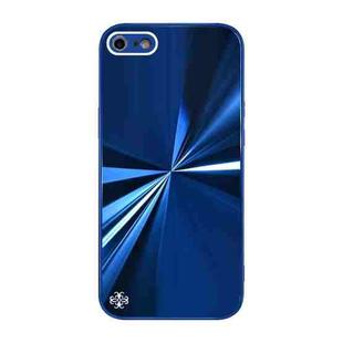 For iPhone SE 2022 / SE 2020 / 8 / 7 CD Texture TPU + Tempered Glass Phone Case(Blue)