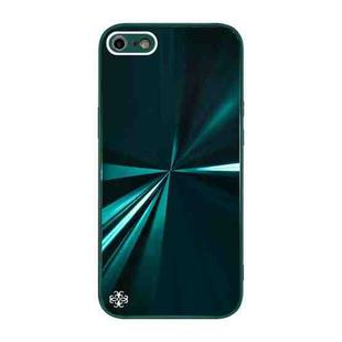 For iPhone SE 2022 / SE 2020 / 8 / 7 CD Texture TPU + Tempered Glass Phone Case(Green)