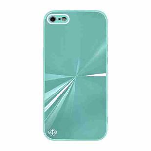 For iPhone SE 2022 / SE 2020 / 8 / 7 CD Texture TPU + Tempered Glass Phone Case(Cyan-blue)