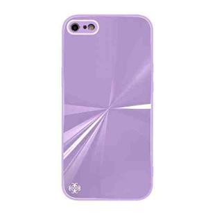 For iPhone SE 2022 / SE 2020 / 8 / 7 CD Texture TPU + Tempered Glass Phone Case(Purple)