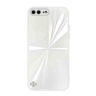 CD Texture TPU + Tempered Glass Phone Case For iPhone 8 Plus / 7 Plus(White)