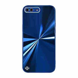 CD Texture TPU + Tempered Glass Phone Case For iPhone 8 Plus / 7 Plus(Blue)