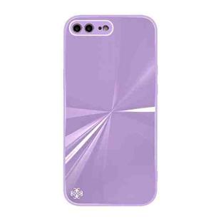 CD Texture TPU + Tempered Glass Phone Case For iPhone 8 Plus / 7 Plus(Purple)