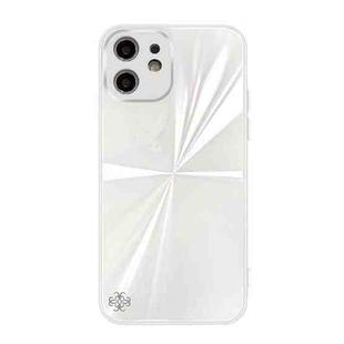 For iPhone 12 CD Texture TPU + Tempered Glass Phone Case(White)