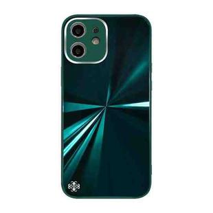 For iPhone 12 CD Texture TPU + Tempered Glass Phone Case(Green)