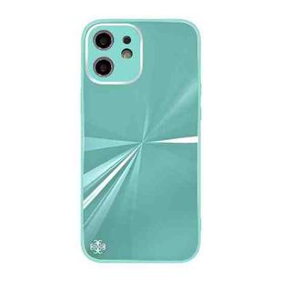 For iPhone 12 CD Texture TPU + Tempered Glass Phone Case(Cyan-blue)