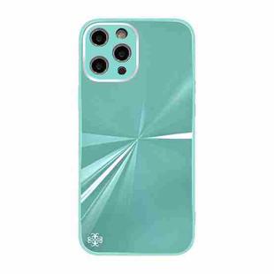 For iPhone 12 Pro CD Texture TPU + Tempered Glass Phone Case(Cyan-blue)