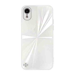 CD Texture TPU + Tempered Glass Phone Case For iPhone XR(White)