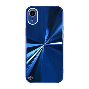 CD Texture TPU + Tempered Glass Phone Case For iPhone XR(Blue)