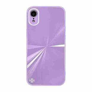 CD Texture TPU + Tempered Glass Phone Case For iPhone XR(Purple)