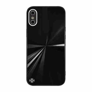 CD Texture TPU + Tempered Glass Phone Case For iPhone XS / X(Black)