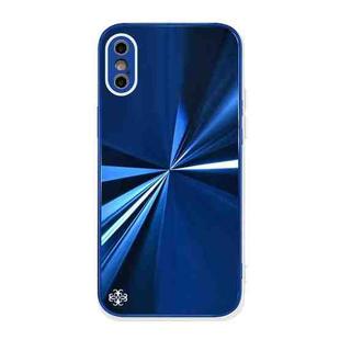 CD Texture TPU + Tempered Glass Phone Case For iPhone XS / X(Blue)
