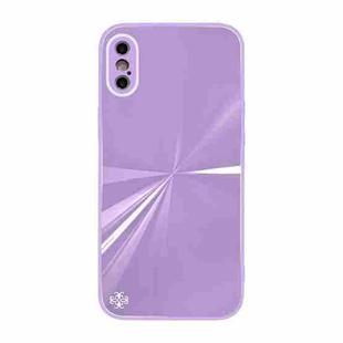 CD Texture TPU + Tempered Glass Phone Case For iPhone XS / X(Purple)