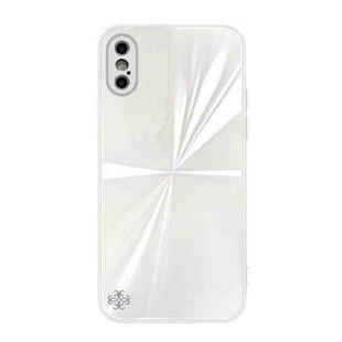 CD Texture TPU + Tempered Glass Phone Case For iPhone XS Max(White)
