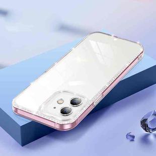 Diamond Glitter Powder Lens Protector Glass Phone Case For iPhone 12(Transparent Pink)