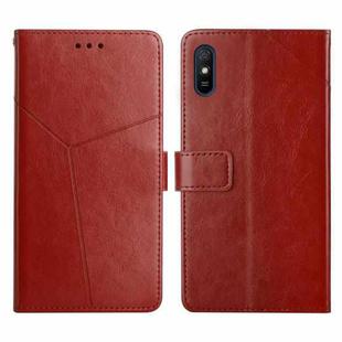 For Xiaomi Redmi 9A Y Stitching Horizontal Flip Leather Phone Case(Brown)