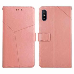 For Xiaomi Redmi 9A Y Stitching Horizontal Flip Leather Phone Case(Rose Gold)