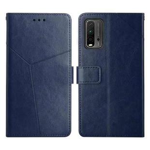 For Xiaomi Poco M3 / Redmi 9T Y Stitching Horizontal Flip Leather Phone Case(Blue)