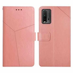 For Xiaomi Poco M3 / Redmi 9T Y Stitching Horizontal Flip Leather Phone Case(Rose Gold)
