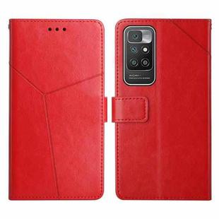 For Xiaomi Redmi 10 Y Stitching Horizontal Flip Leather Phone Case(Red)