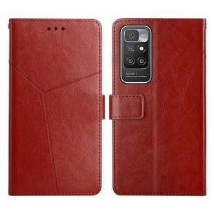 For Xiaomi Redmi 10 Y Stitching Horizontal Flip Leather Phone Case(Brown)