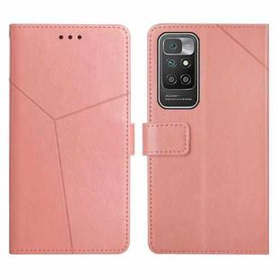 For Xiaomi Redmi 10 Y Stitching Horizontal Flip Leather Phone Case(Rose Gold)