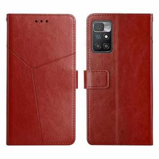 For Xiaomi Redmi 10 5G / Note 11E Y Stitching Horizontal Flip Leather Phone Case(Brown)