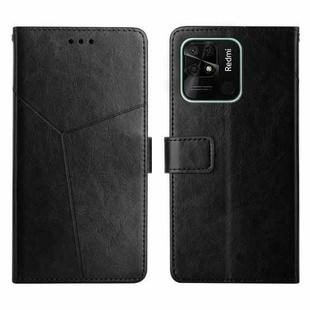 For Xiaomi Redmi 10C Y Stitching Horizontal Flip Leather Phone Case(Black)
