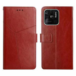 For Xiaomi Redmi 10C Y Stitching Horizontal Flip Leather Phone Case(Brown)