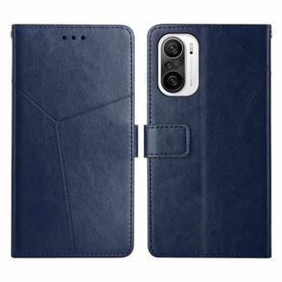 For Xiaomi Redmi K40 / K40 Pro Y Stitching Horizontal Flip Leather Phone Case(Blue)