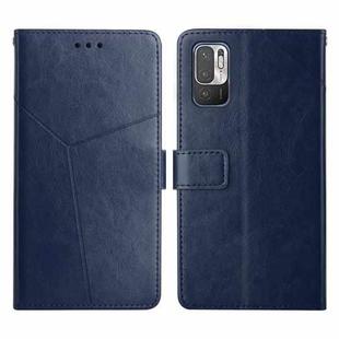 For Xiaomi Redmi Note 10 5G Y Stitching Horizontal Flip Leather Phone Case(Blue)