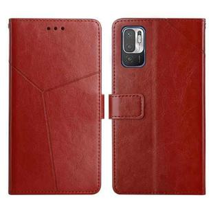 For Xiaomi Redmi Note 10 5G Y Stitching Horizontal Flip Leather Phone Case(Brown)
