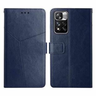 For Xiaomi Redmi Note 11 Pro Y Stitching Horizontal Flip Leather Phone Case(Blue)