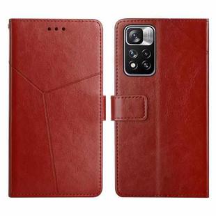 For Xiaomi Redmi Note 11 Pro Y Stitching Horizontal Flip Leather Phone Case(Brown)