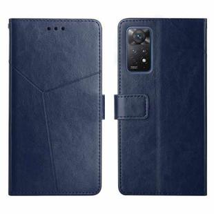 For Xiaomi Redmi Note 11 Pro Global Y Stitching Horizontal Flip Leather Phone Case(Blue)