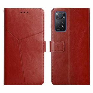 For Xiaomi Redmi Note 11 Pro Global Y Stitching Horizontal Flip Leather Phone Case(Brown)