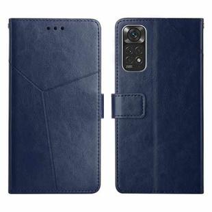 For Xiaomi Redmi Note 11 Global Y Stitching Horizontal Flip Leather Phone Case(Blue)