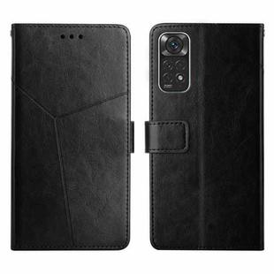For Xiaomi Redmi Note 11 Global Y Stitching Horizontal Flip Leather Phone Case(Black)