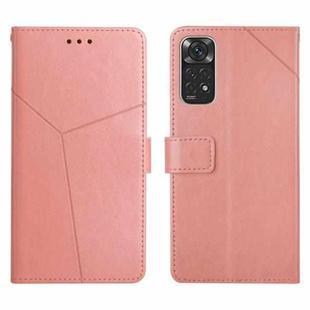 For Xiaomi Redmi Note 11 Global Y Stitching Horizontal Flip Leather Phone Case(Rose Gold)