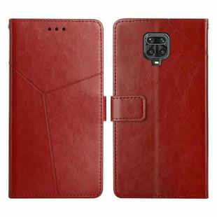 For Xiaomi Redmi Note 9 Pro 4G Y Stitching Horizontal Flip Leather Phone Case(Brown)