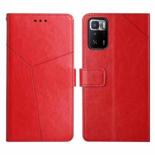 For Xiaomi Redmi Note 10 Pro 5G / Poco X3 GT Y Stitching Horizontal Flip Leather Phone Case(Red)