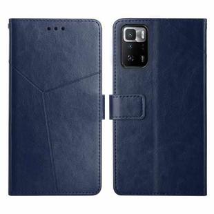 For Xiaomi Redmi Note 10 Pro 5G / Poco X3 GT Y Stitching Horizontal Flip Leather Phone Case(Blue)