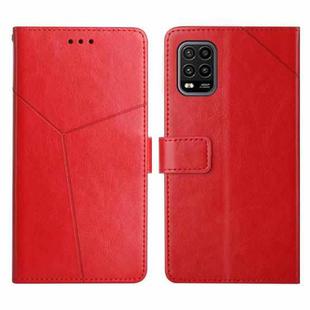 For Xiaomi Mi 10 Lite 5G Y Stitching Horizontal Flip Leather Phone Case(Red)