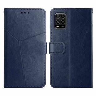 For Xiaomi Mi 10 Lite 5G Y Stitching Horizontal Flip Leather Phone Case(Blue)